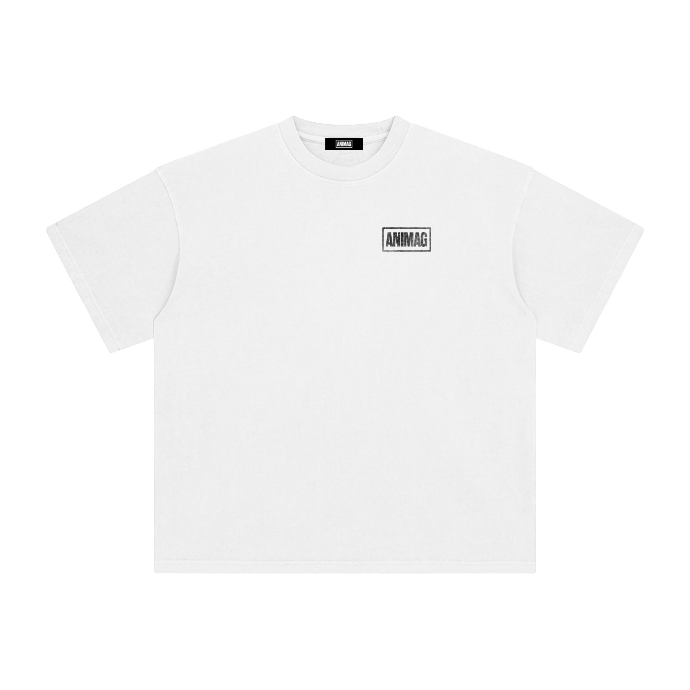 ANIMAG x MAKURA CYBER_GIRL oversized anime streetwear tee in white, second view
