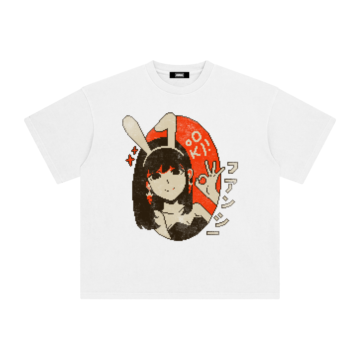 ANIMAG x MAKURA O.K. oversized anime streetwear tee, third view