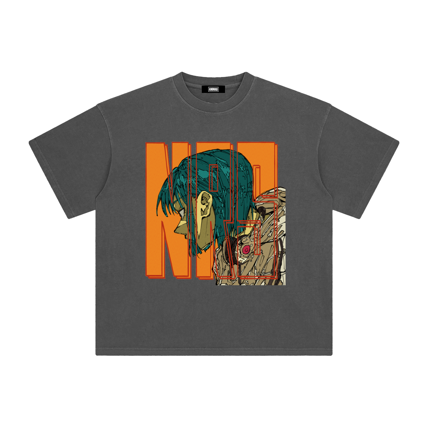 ANIMAG x MAKURA NRS oversized anime streetwear tee, fifth view