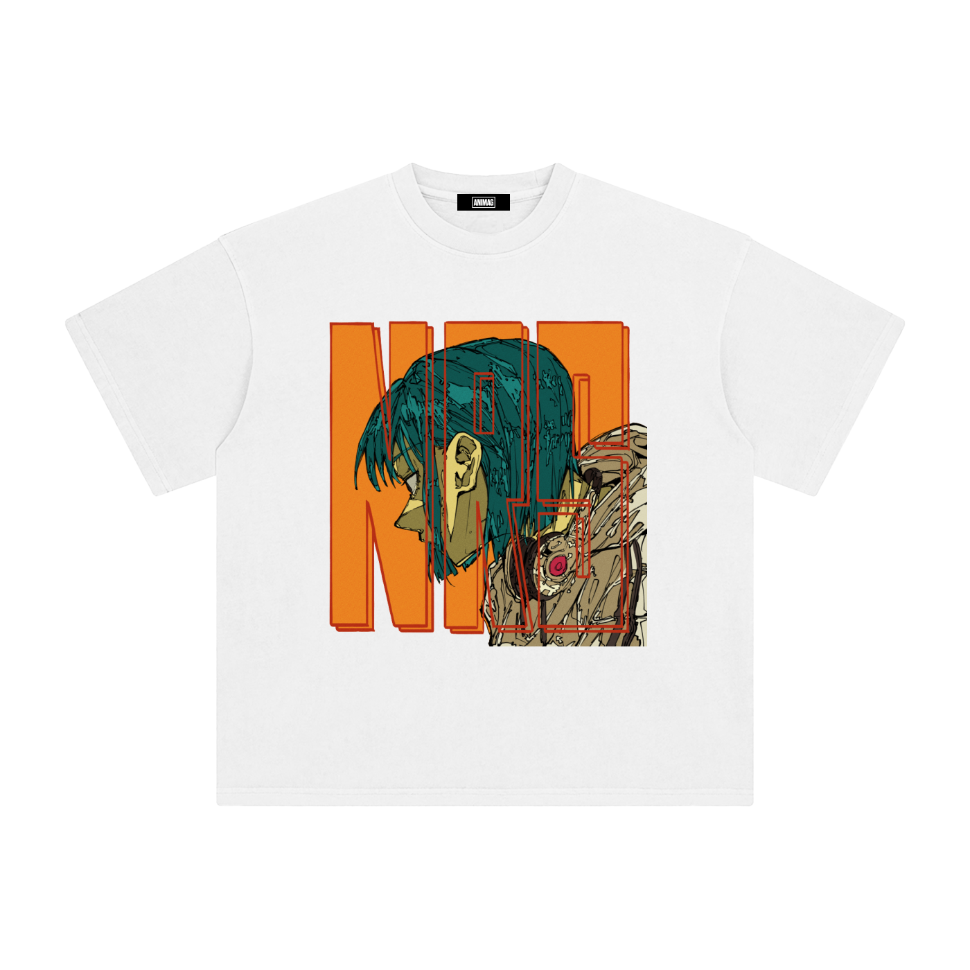 ANIMAG x MAKURA NRS oversized anime streetwear tee, third view